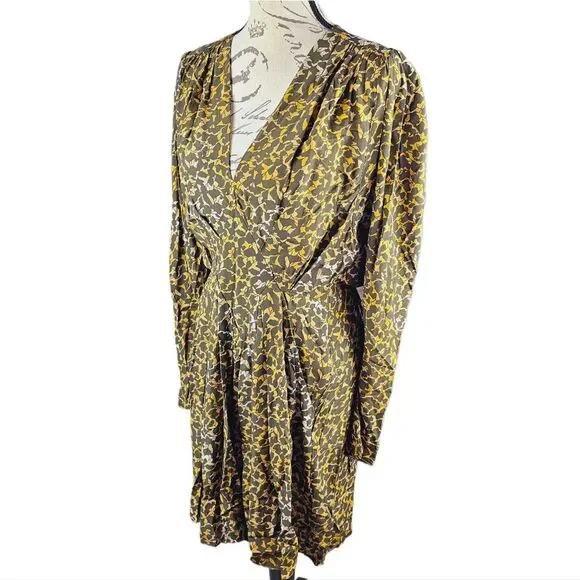 Isabel Marant Étoile Arone Long-Sleeve Abstract-Print Dress Size 34 EU - 2 US‎